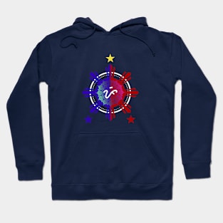 Phil.Flag / 3 Stars & Sun / Baybayin word PI (Pilipinas) Hoodie